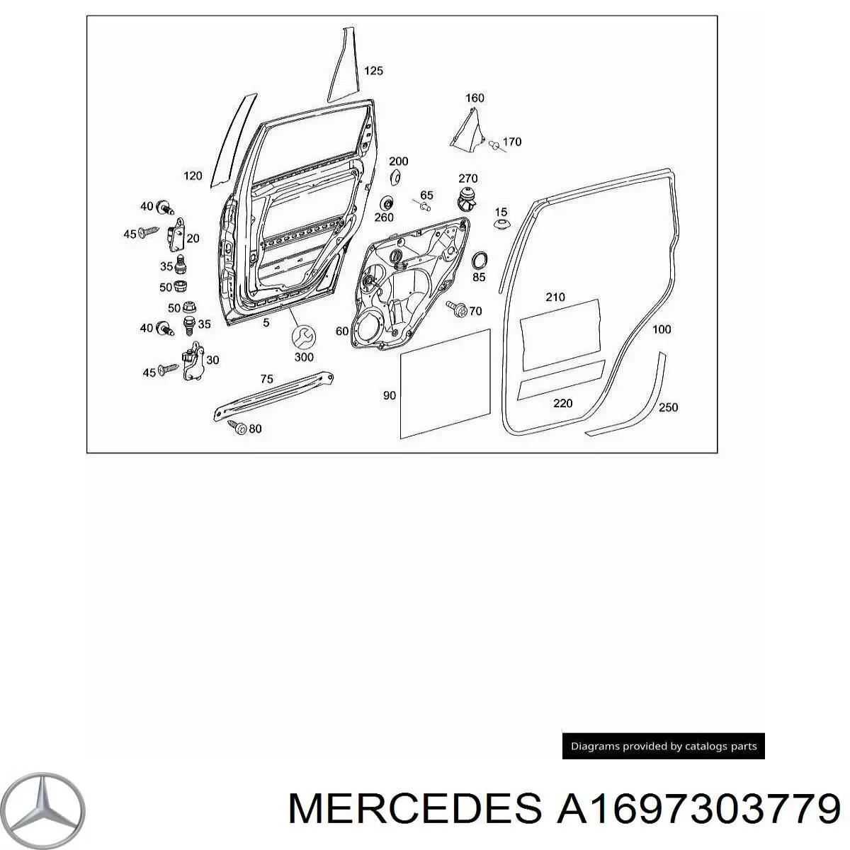 Comprar A1697303779 Mercedes Mecanismo de elevalunas de la puerta trasera izquierda