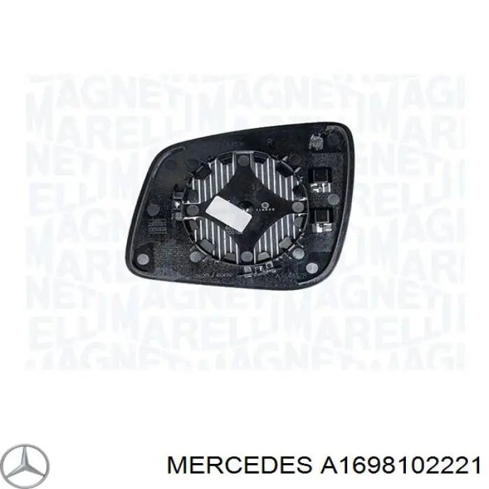 Cristal de espejo retrovisor derecho Mercedes A1698102221 precio, desde 24,79 EUR
