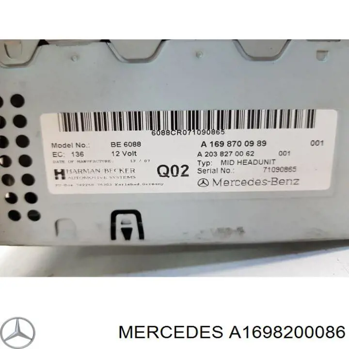 Comprar A1698200386 Mercedes Radio