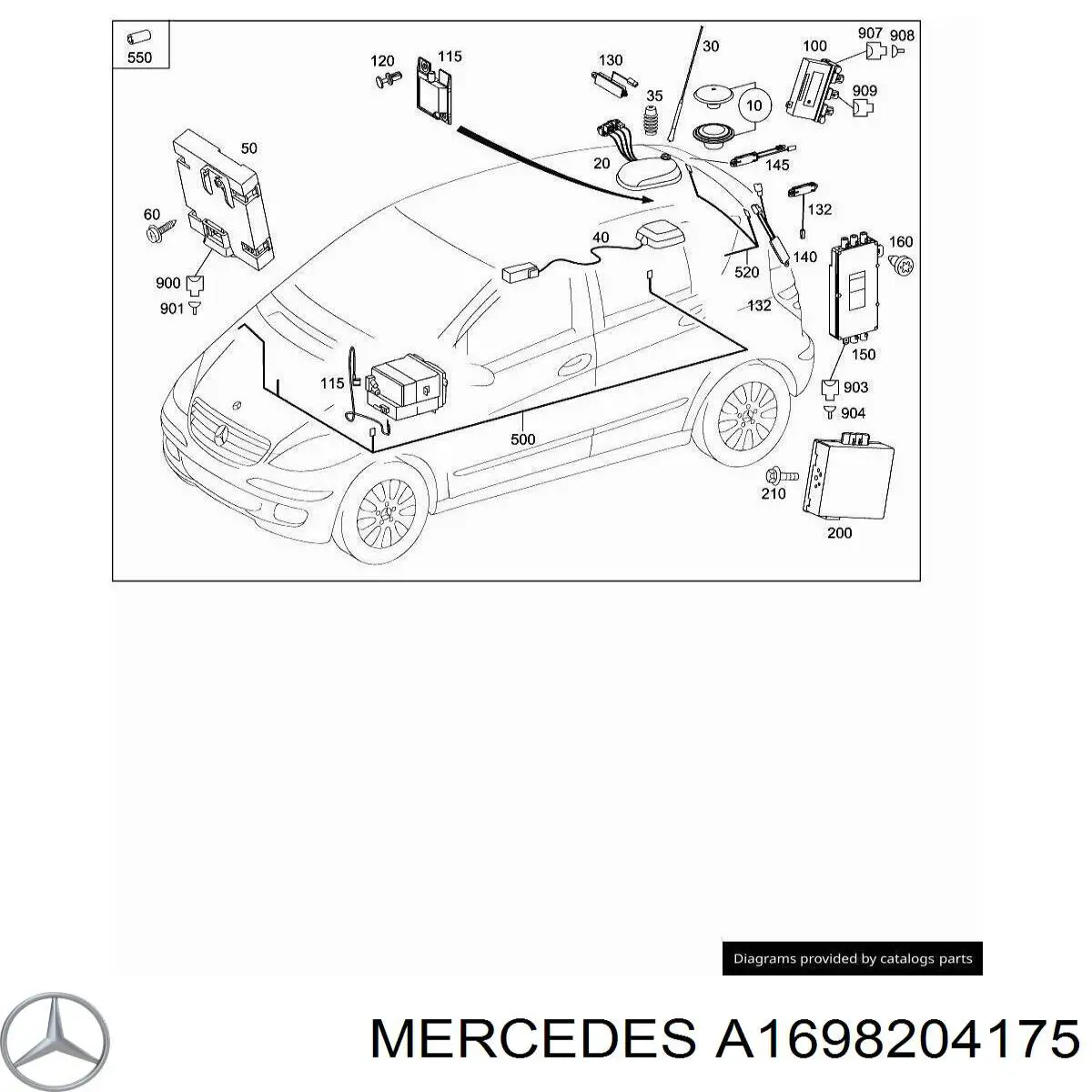 A1698204175 Mercedes Antena de tiburón