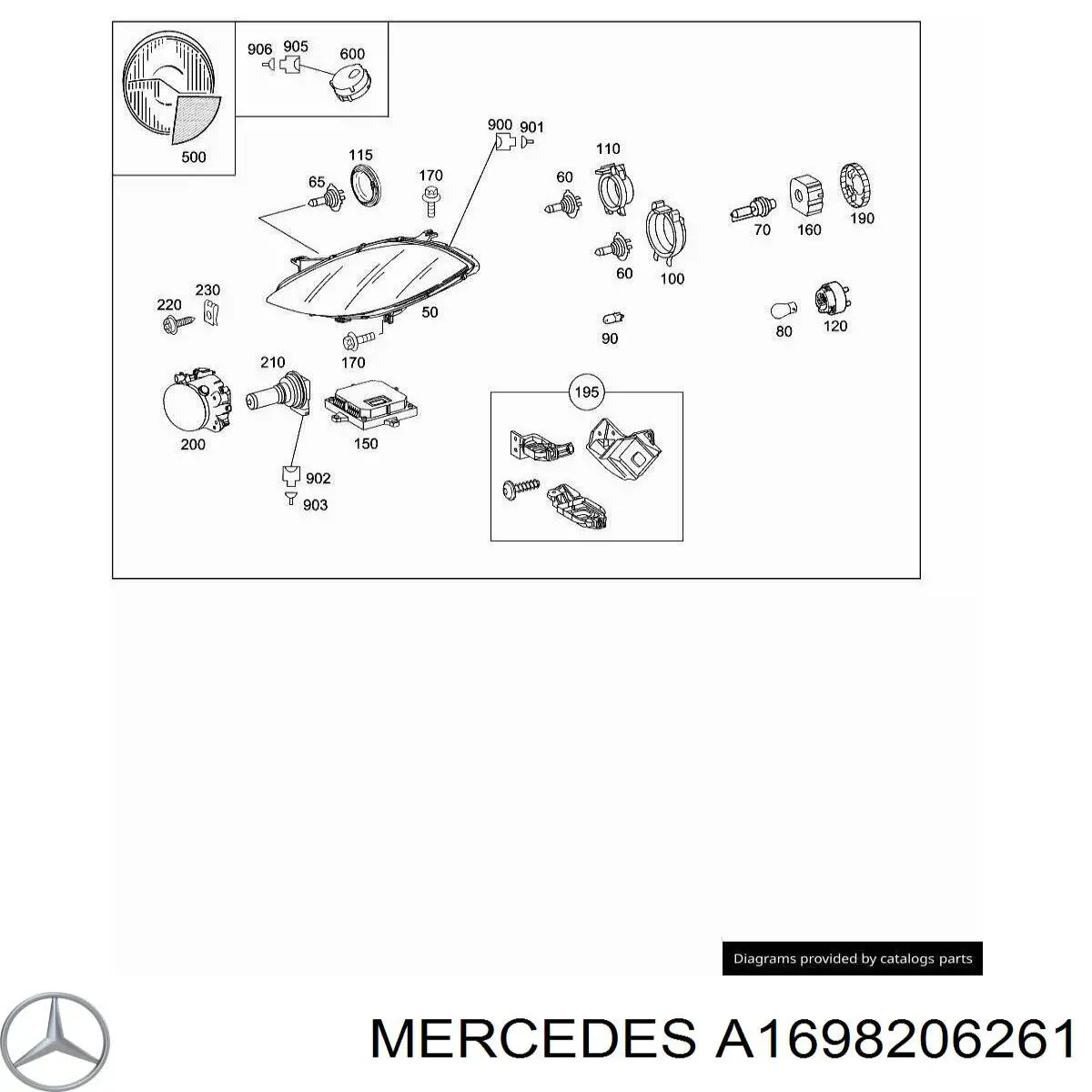 A1698206261 Mercedes Luz derecha