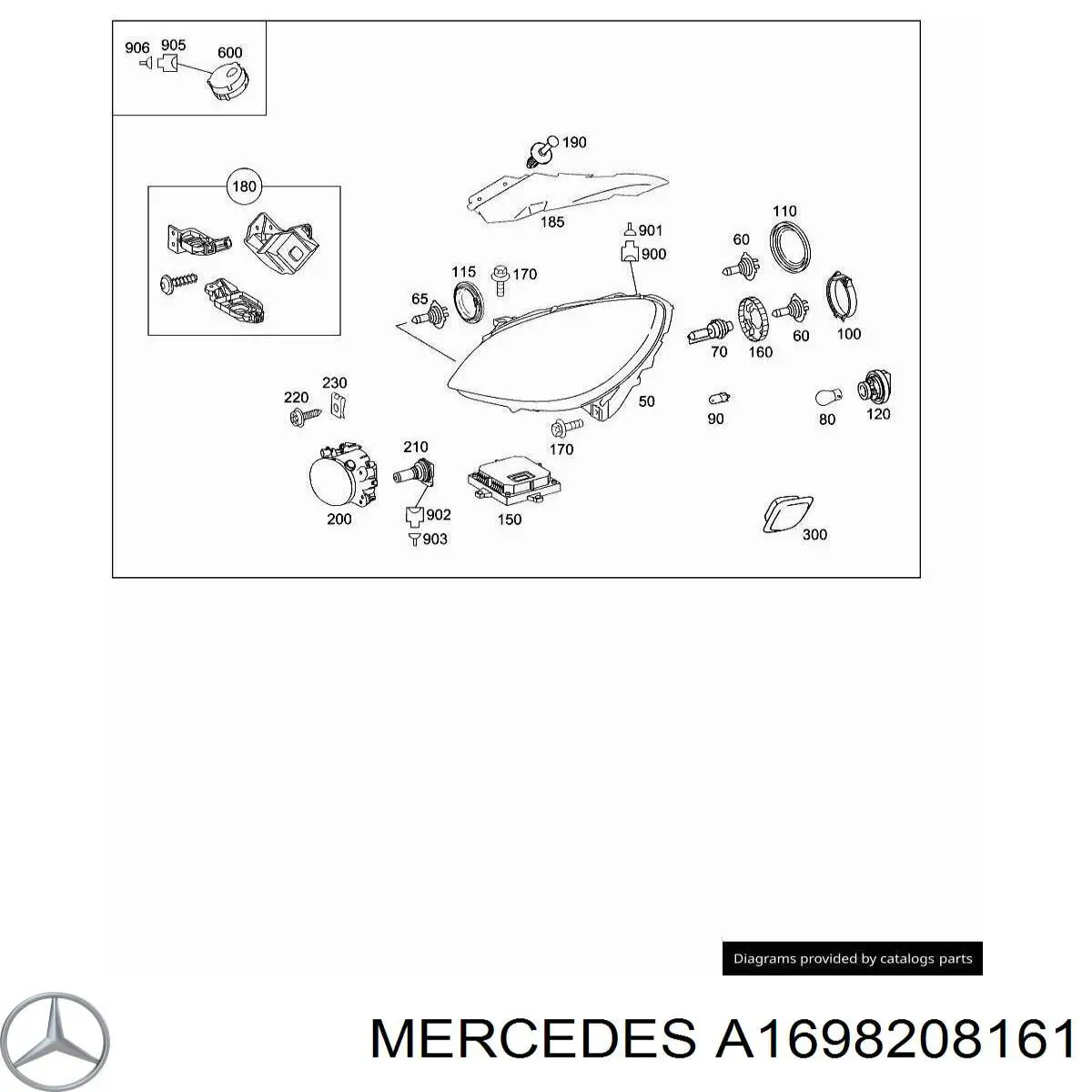 A1698208161 Mercedes faro izquierdo