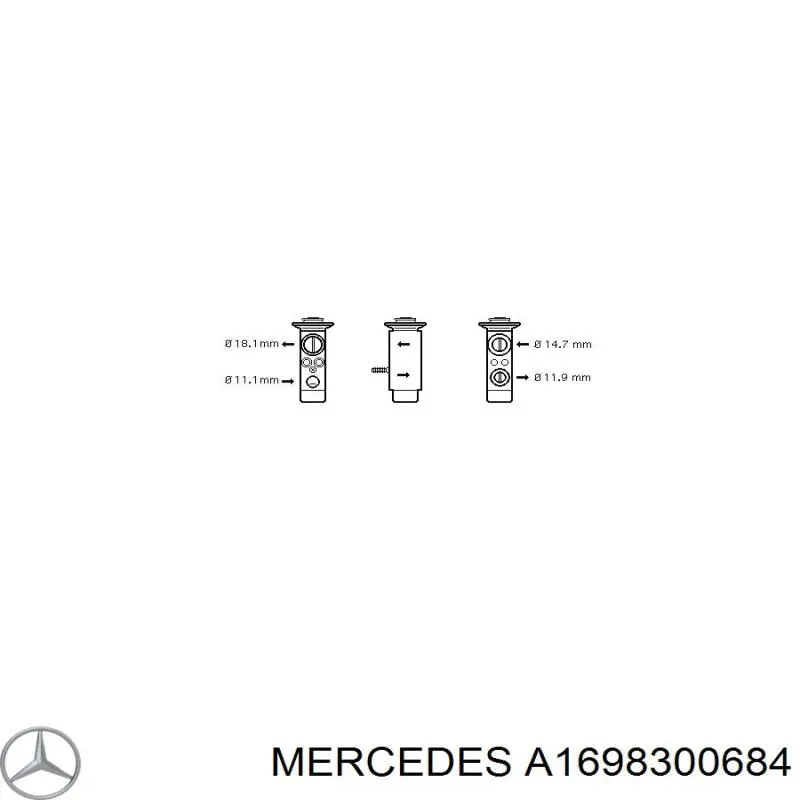 Válvula TRV del aire acondicionado Mercedes A1698300684 precio, desde 36,84 EUR