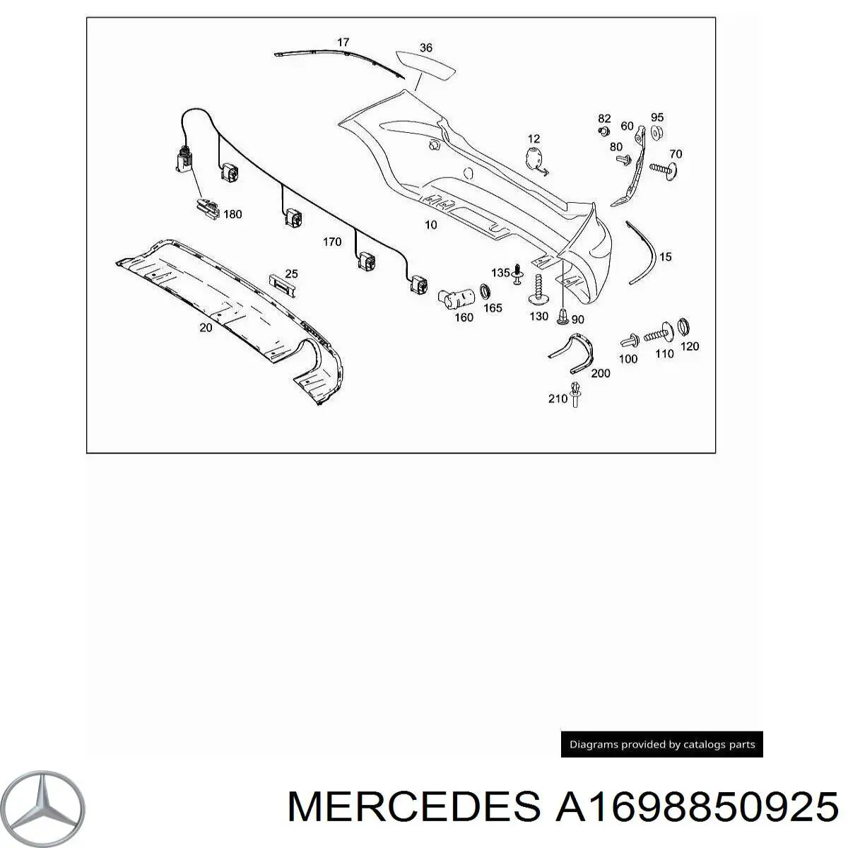 A1698850925 Mercedes parachoques trasero