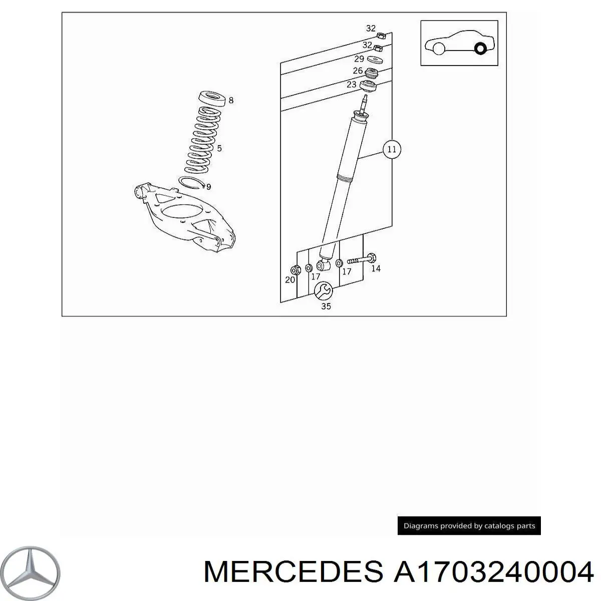 Comprar A1703240004 Mercedes Muelle de eje trasero