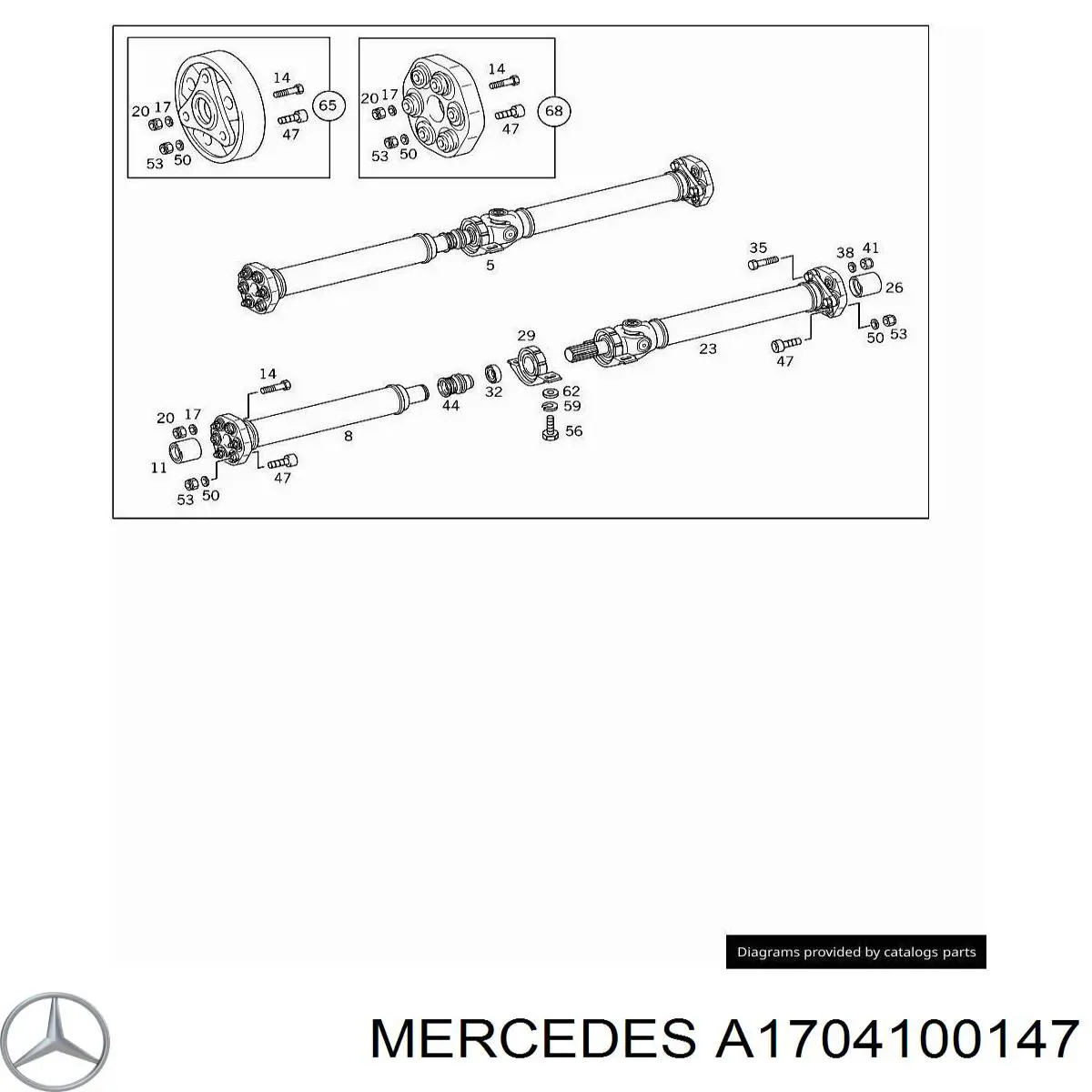 Acoplamiento elástico delantero del cardán Mercedes A1704100147 precio, desde 340,74 EUR