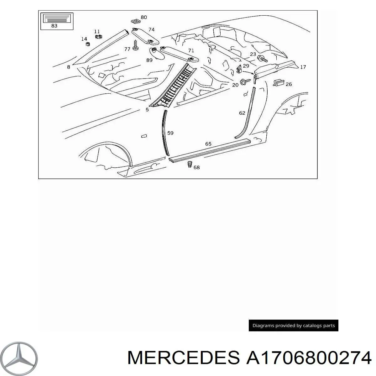  Mercedes A1706800274 precio, desde 62,86 EUR
