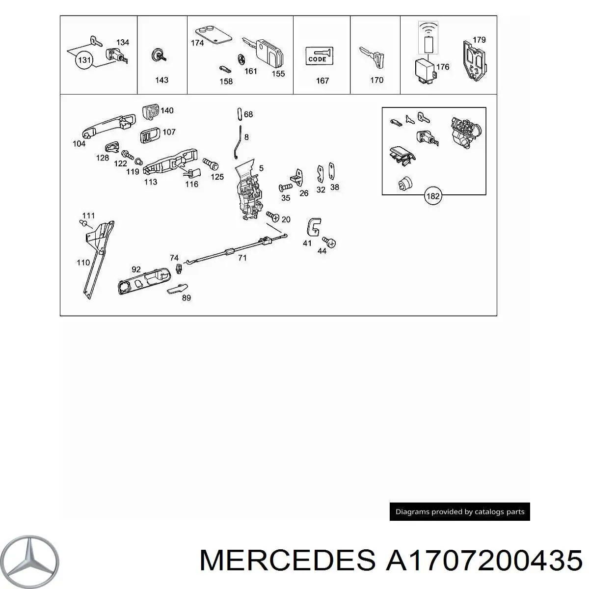 A1707200435 Mercedes Cerradura de puerta