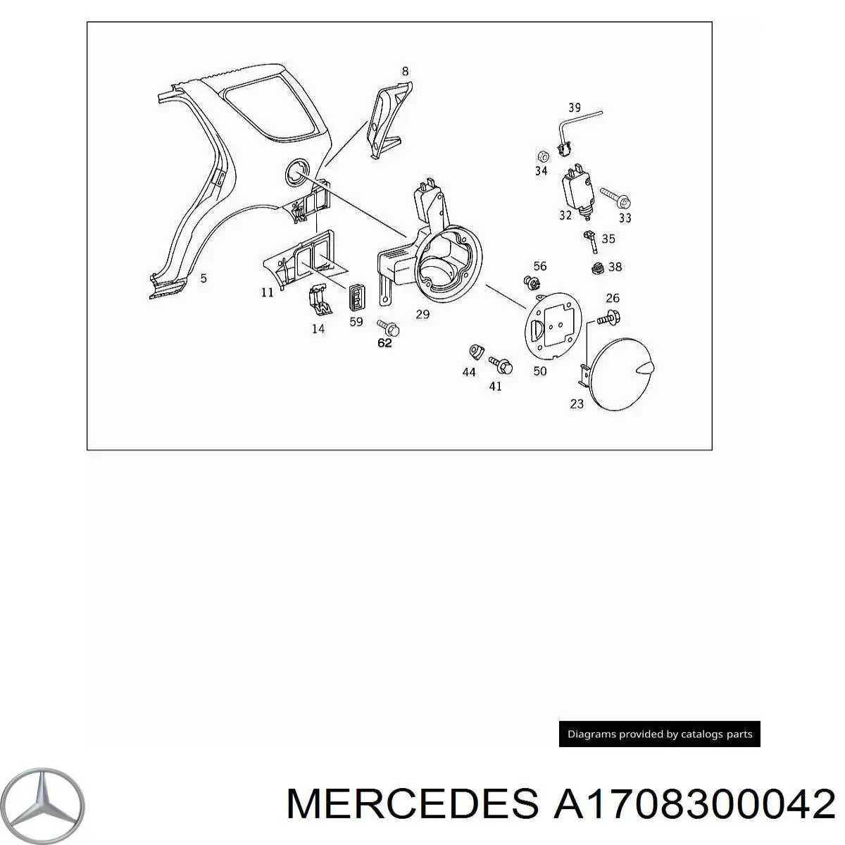 A1708300042 Mercedes Tapa exterior de tanque combustible
