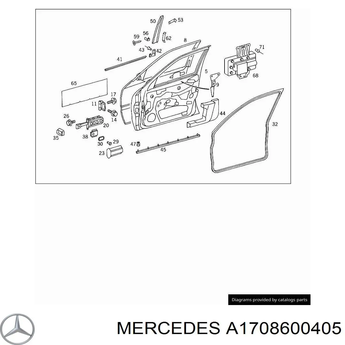 A1708600405 Mercedes airbag puerta delantera derecha