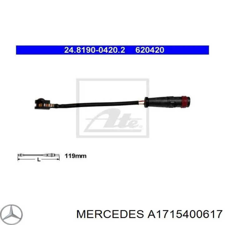 Comprar A1715400617 Mercedes Sensor de desgaste de las pastillas de freno delanteras