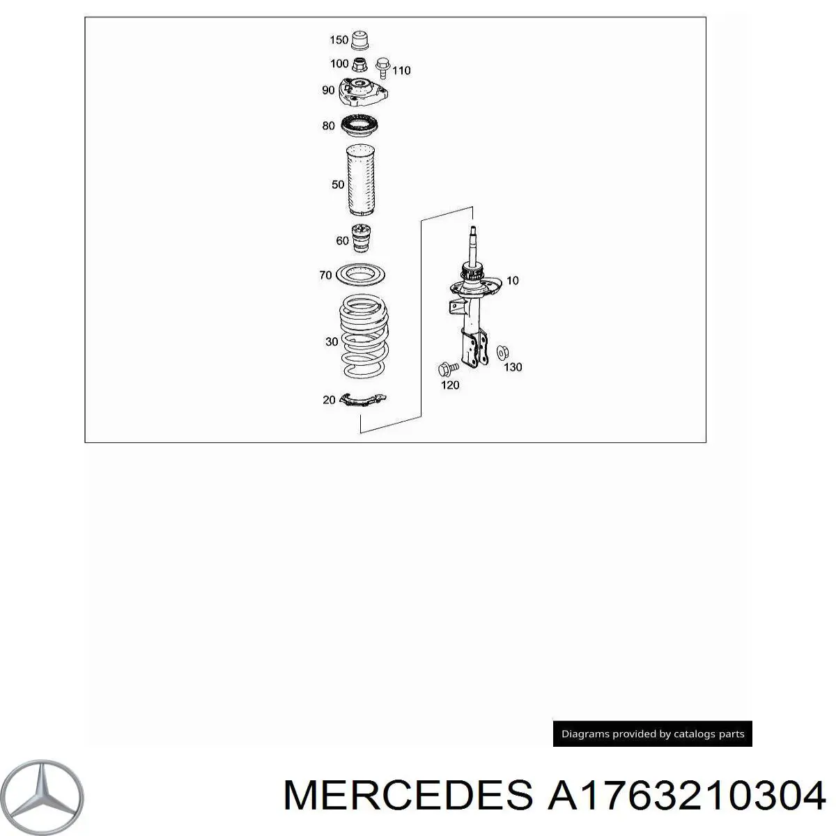 A1763210304 Mercedes muelle de suspensión eje delantero