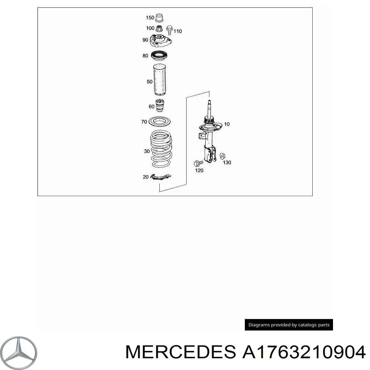 A1763210904 Mercedes muelle de suspensión eje delantero