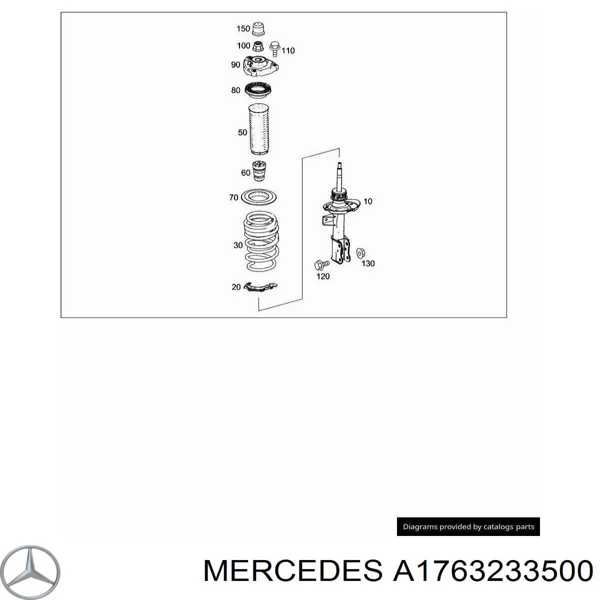 1763233500 Mercedes amortiguador delantero izquierdo