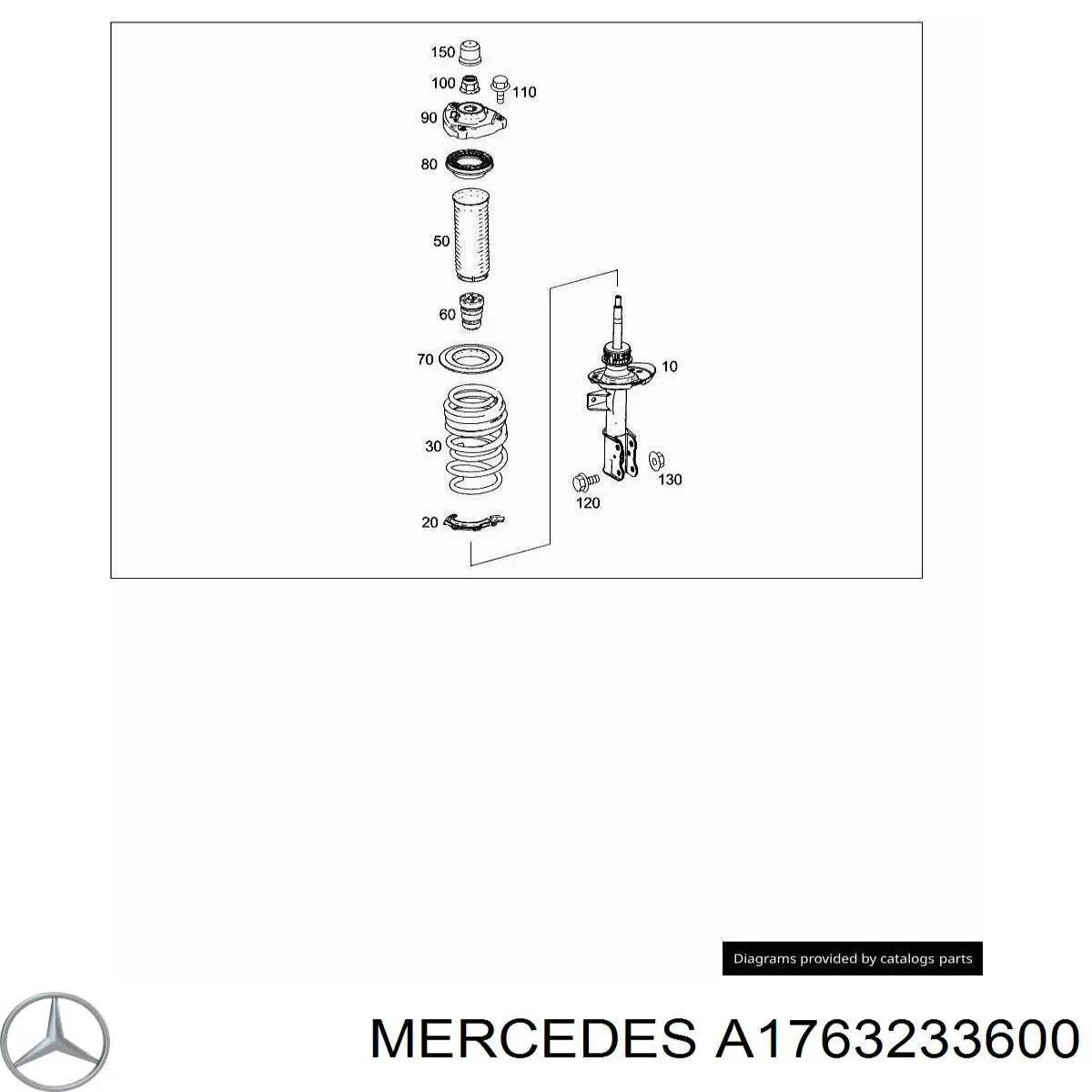 1763233600 Mercedes amortiguador delantero derecho