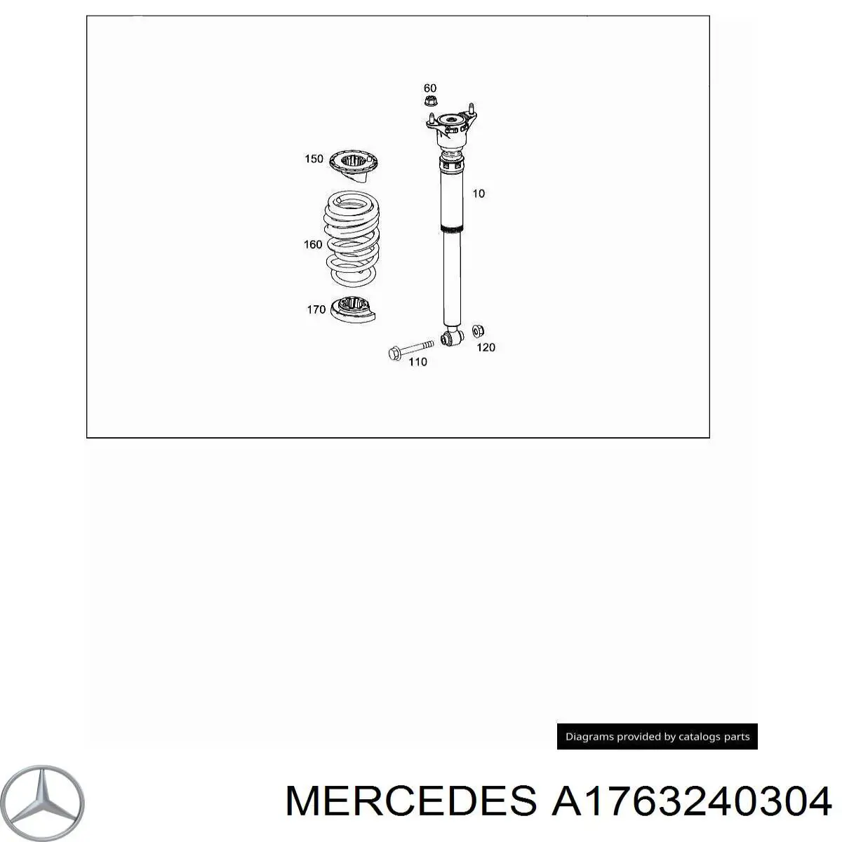 A1763240304 Mercedes Muelle trasero