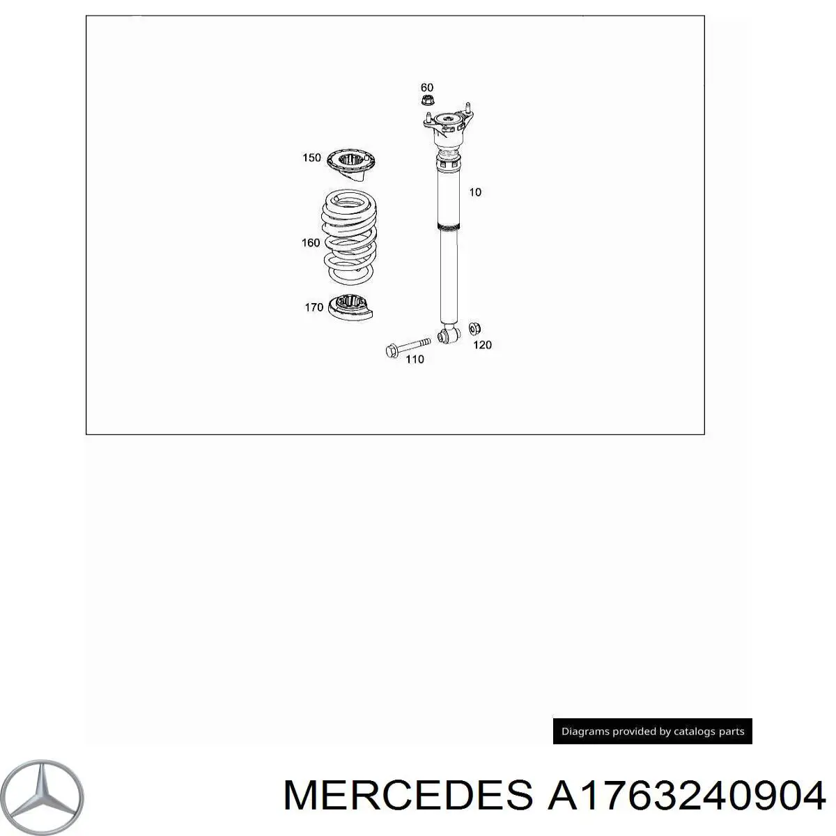 A1763240904 Mercedes muelle de suspensión eje trasero