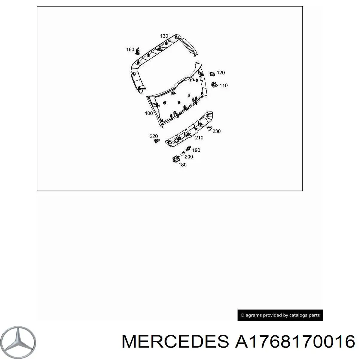 A1768170016 Mercedes Logotipo de tapa de maletero