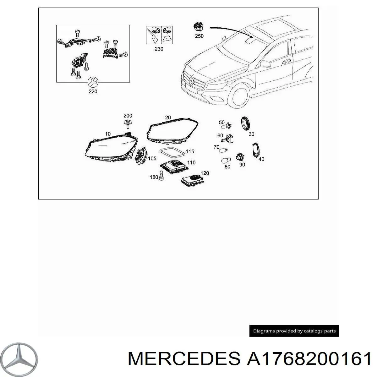 A1768200161 Mercedes faro izquierdo