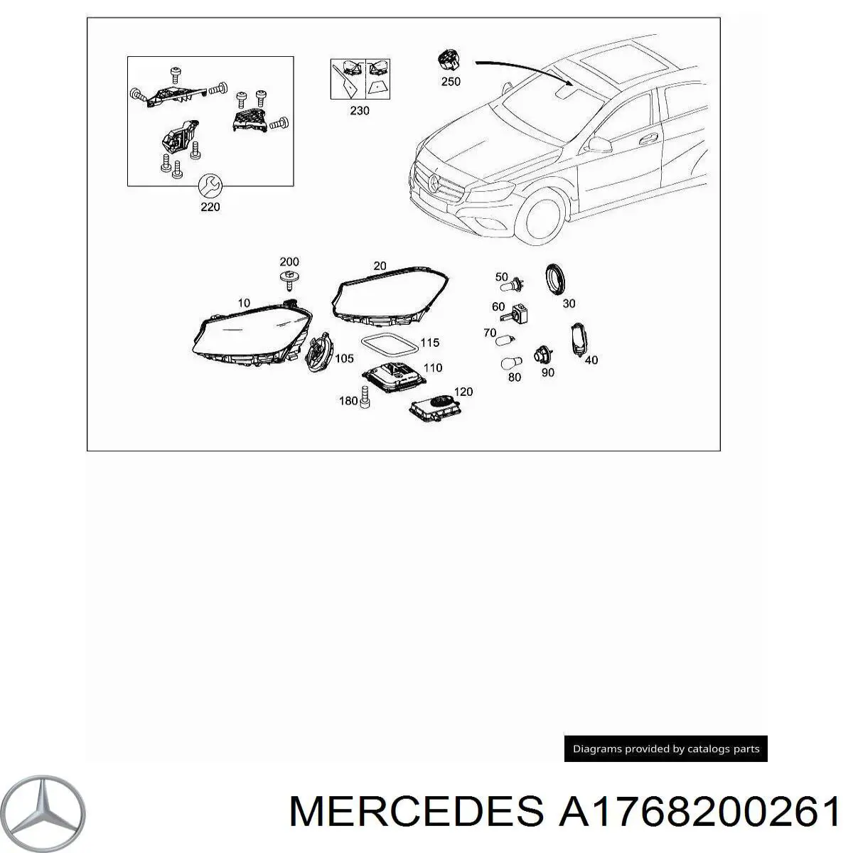 A1768200261 Mercedes faro derecho