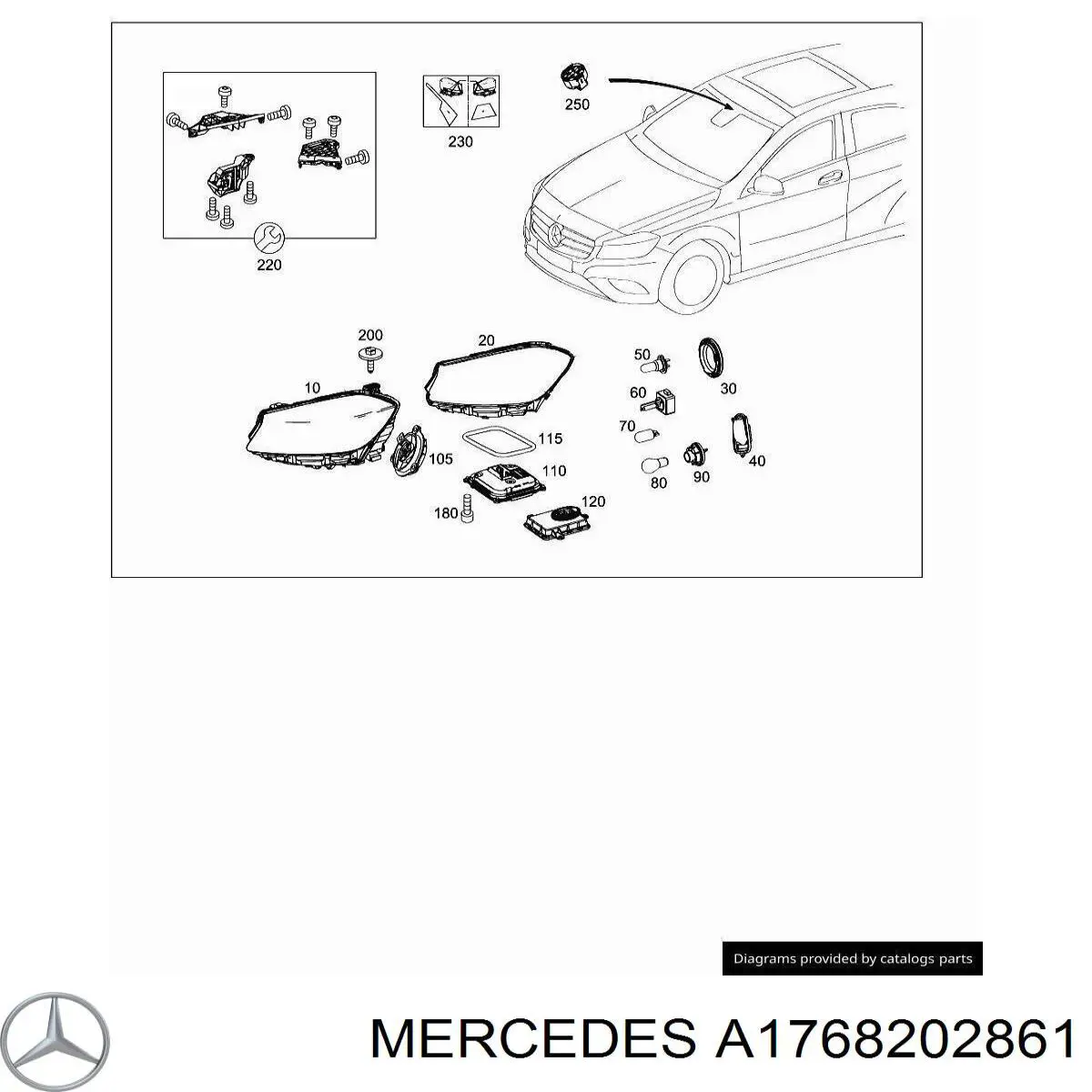 A1768202861 Mercedes faro derecho