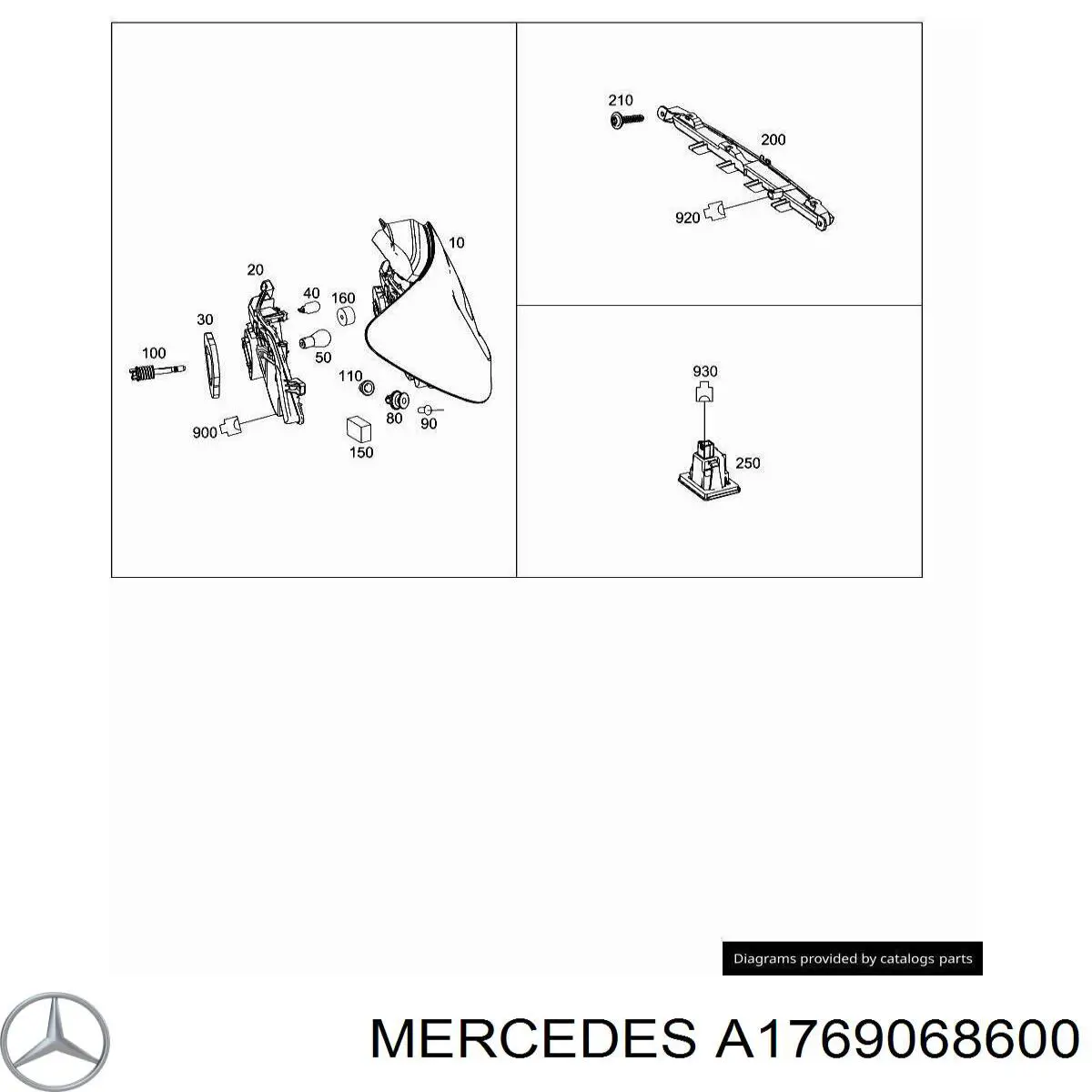 Lampara de luz de freno adicional  Mercedes A1769068600 precio, desde 110,35 EUR