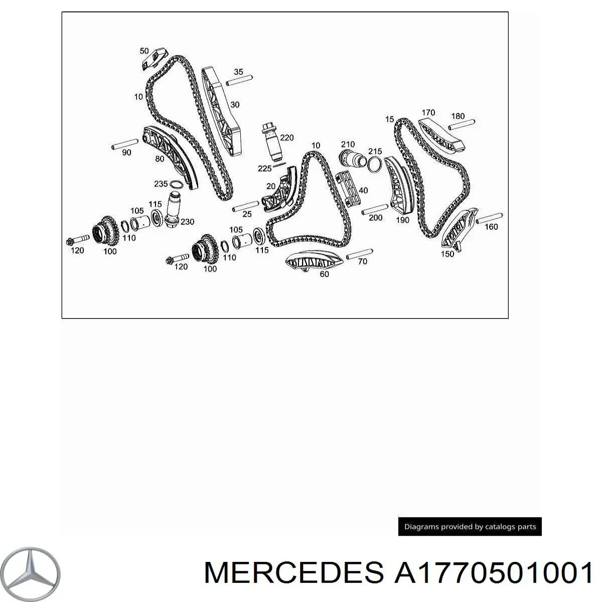 Tensor de cadena de distribución izquierdo para Mercedes GLC (C253)