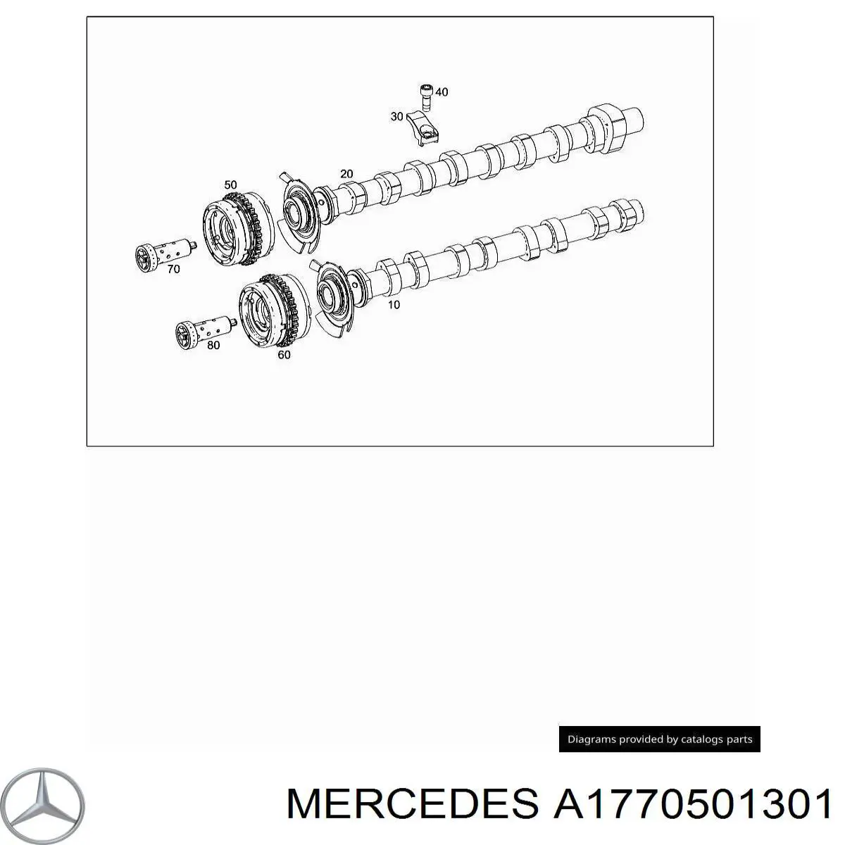 Piñón del árbol de levas lado de admisión para Mercedes GLS (X167)