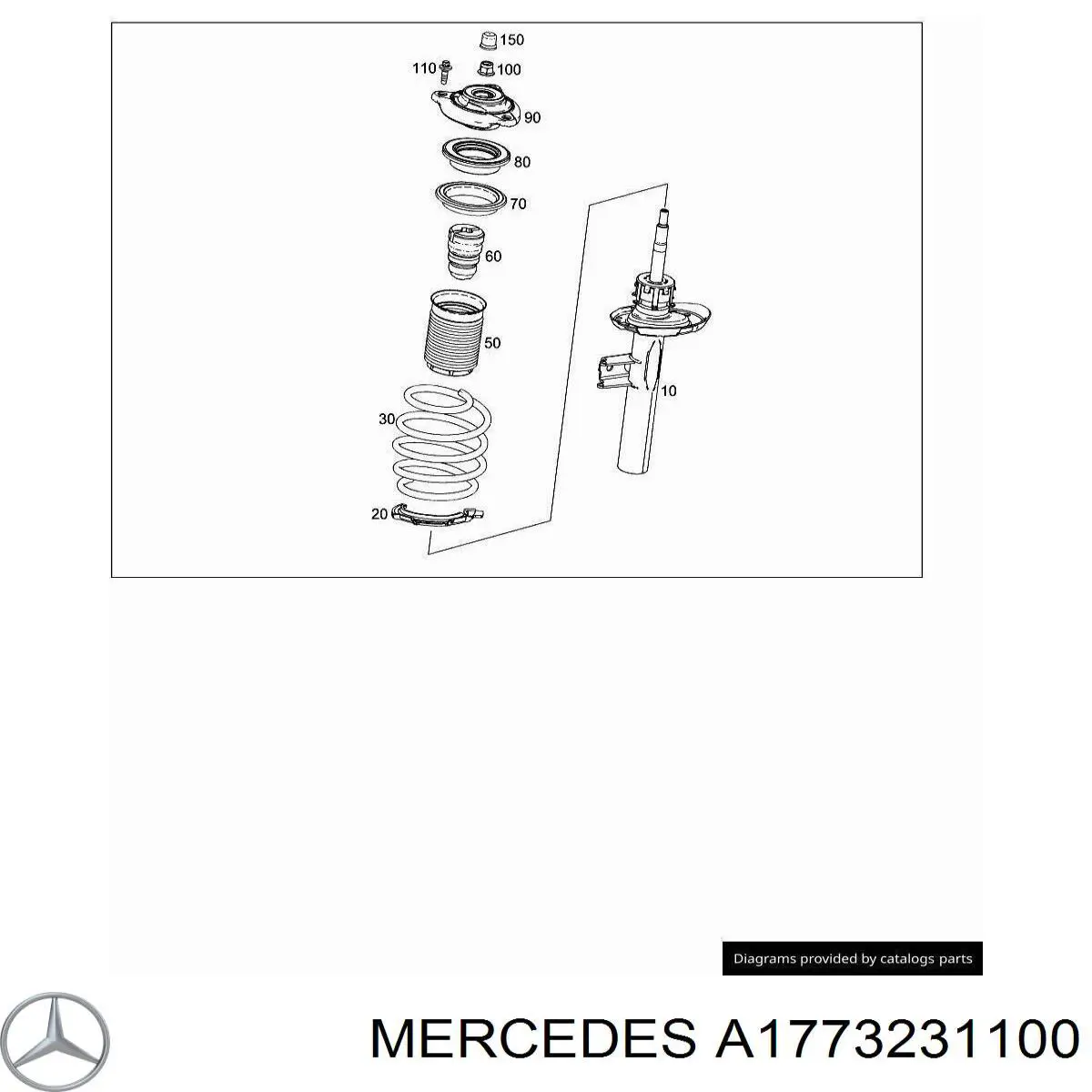 Amortiguador eje delantero izquierda para Mercedes A (W177)