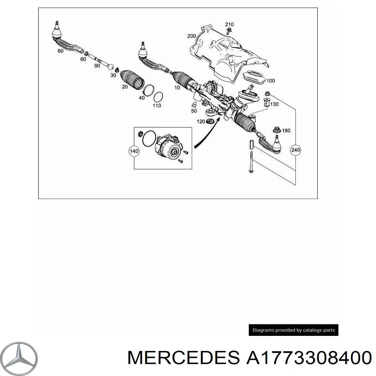 A1773308400 Mercedes rótula barra de acoplamiento exterior