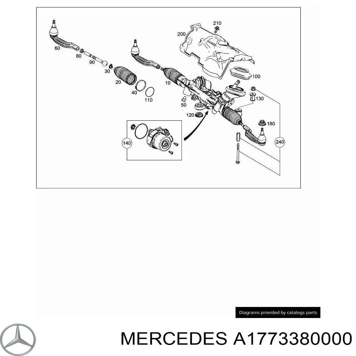 A1773380000 Mercedes barra de acoplamiento