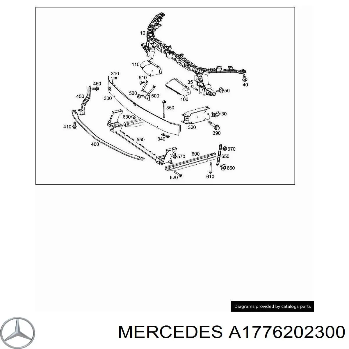 Soporte De Amplificador De Paragolpes Delantero para Mercedes A (W177)