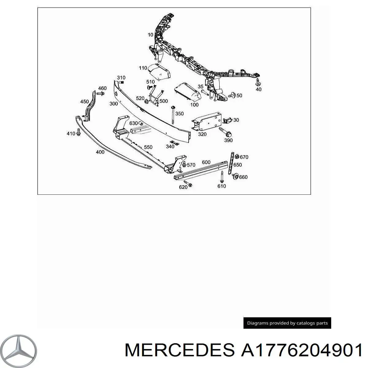 Refuerzo paragolpes delantero para Mercedes A (W177)