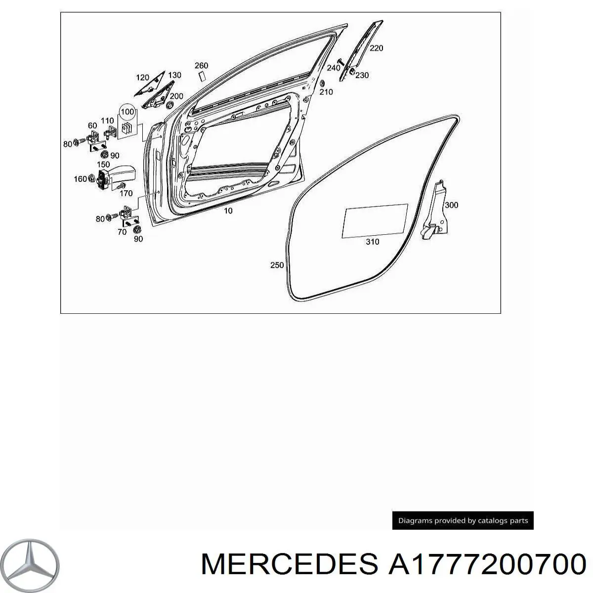 A1777200700 Mercedes puerta delantera derecha