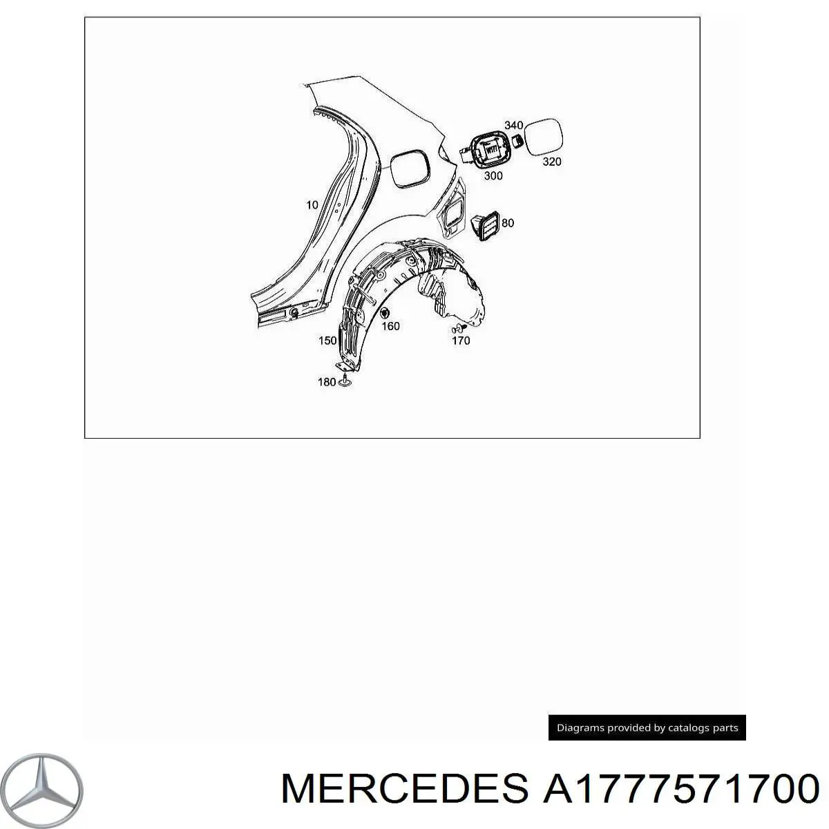 A1777571700 Mercedes tapa de la gasolina (depósito de combustible)