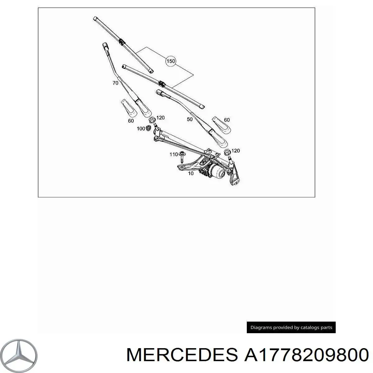 A1778209800 Mercedes Escobillas Limpiaparabrisas delanteras
