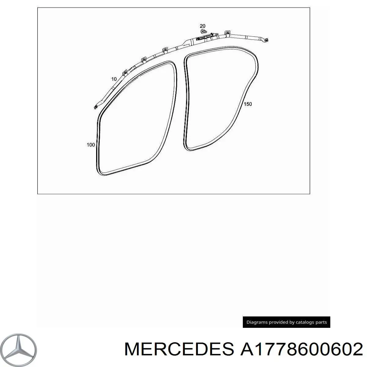 Airbag de cortina lateral derecha para Mercedes A (W177)