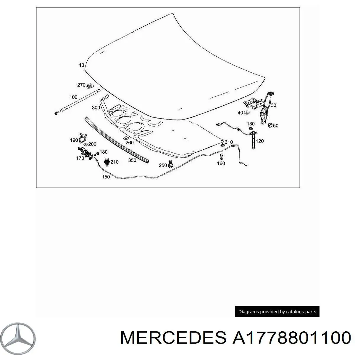 Comprar A1778801100 Mercedes Bisagra izquierda del capó