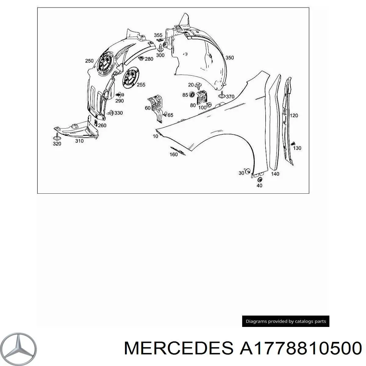 Guardabarros delantero izquierdo para Mercedes A (W177)