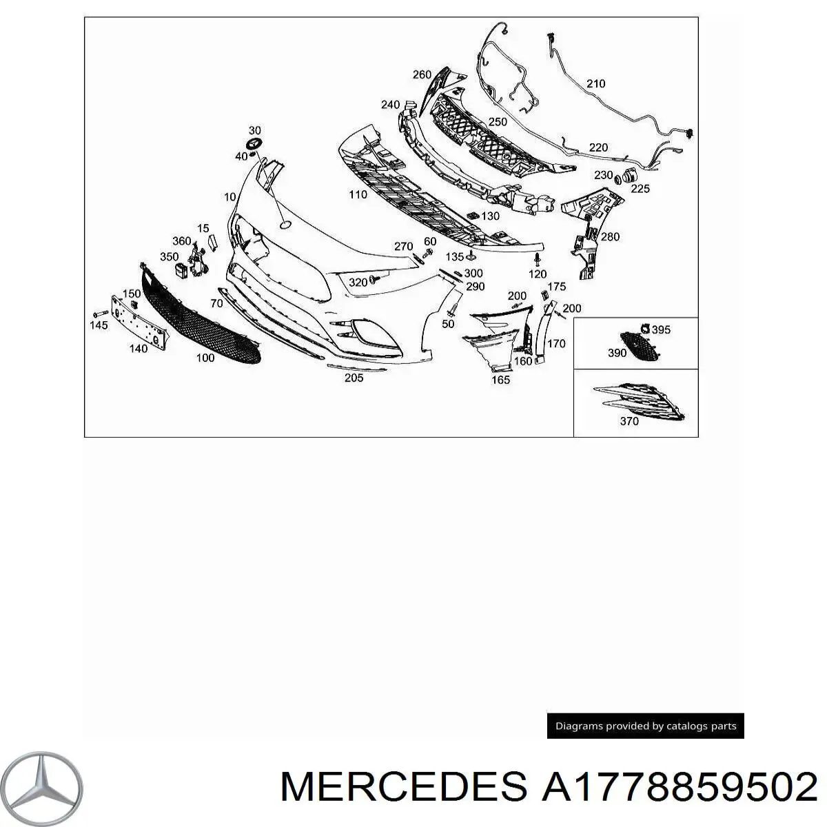 Soporte de parachoques delantero izquierdo para Mercedes A (W177)