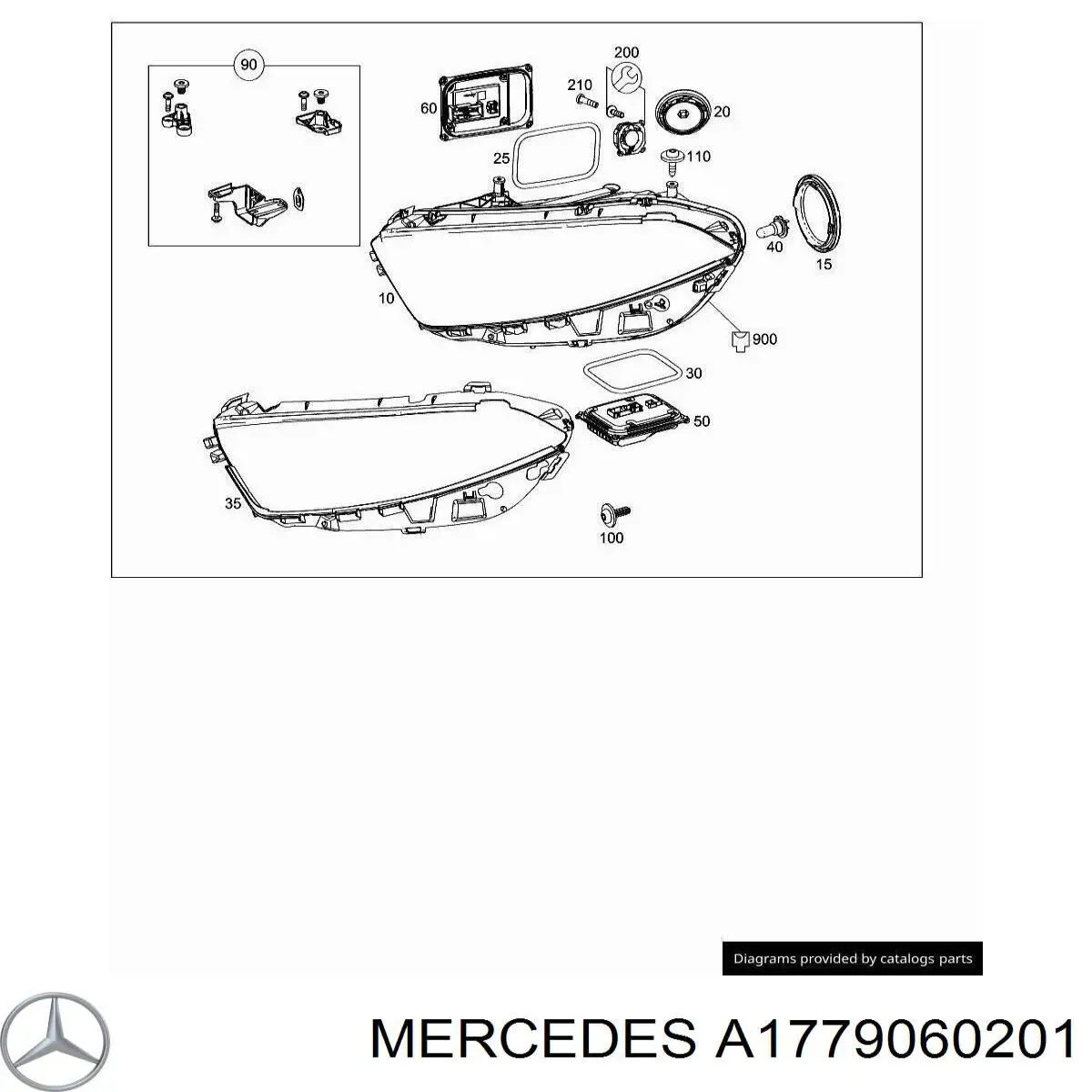 Faro derecho para Mercedes A (W177)
