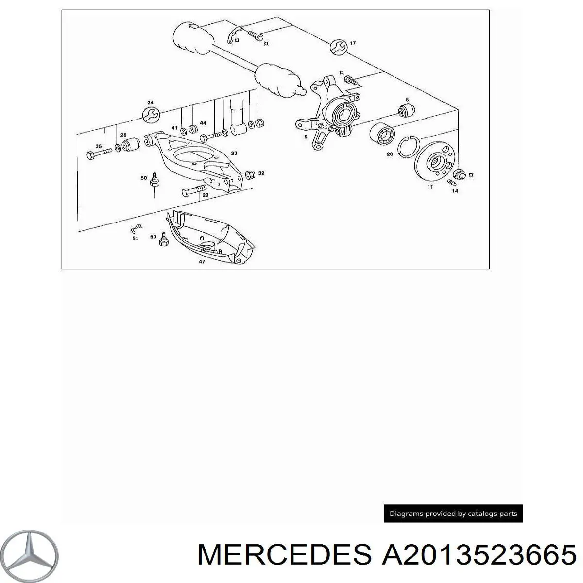 Buje del brazo transversal trasero Mercedes A2013523665 precio, desde 5,19 EUR