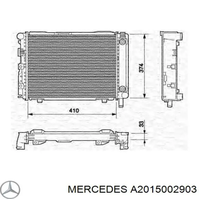 A2015002903 Mercedes radiador