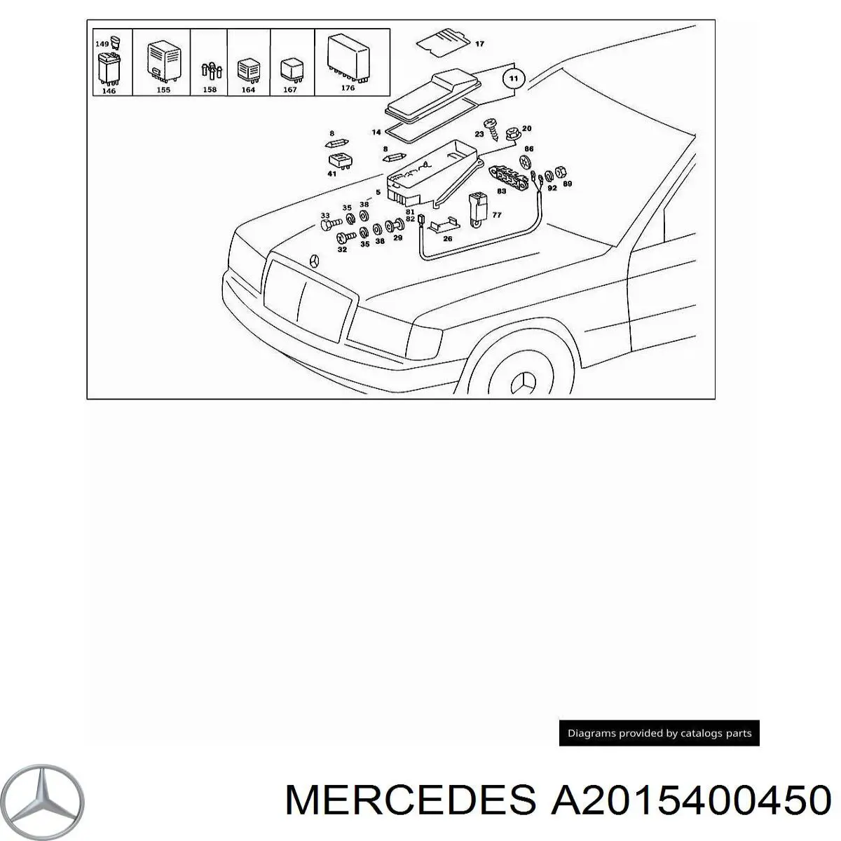 A2015400450 Mercedes Caja de relés y fusibles