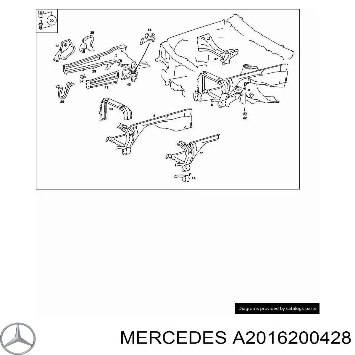 Copa de soporte del muelle delantero Mercedes A2016200428 precio, desde 171,96 EUR