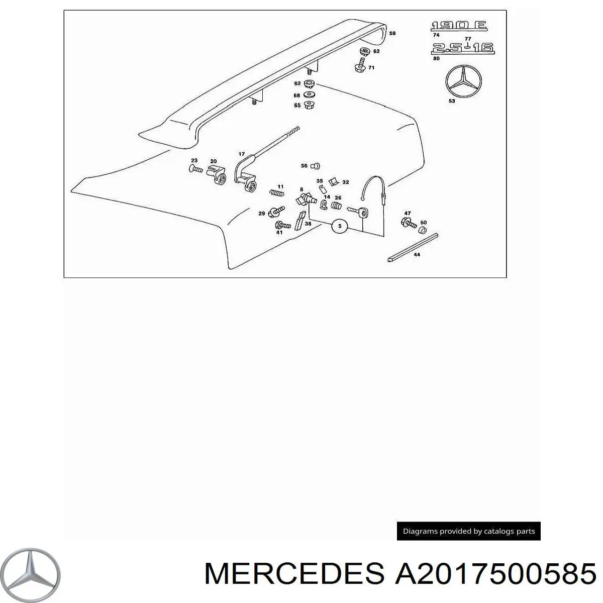 A2017500585 Mercedes Cierre del maletero