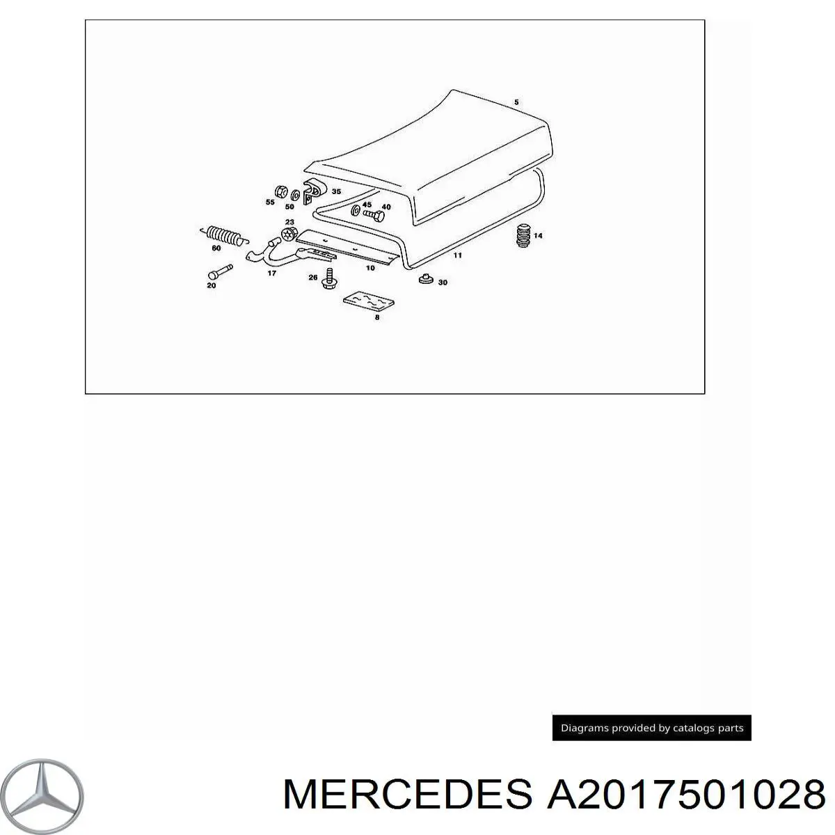 A2017501028 Mercedes Bisagra de la tapa del maletero