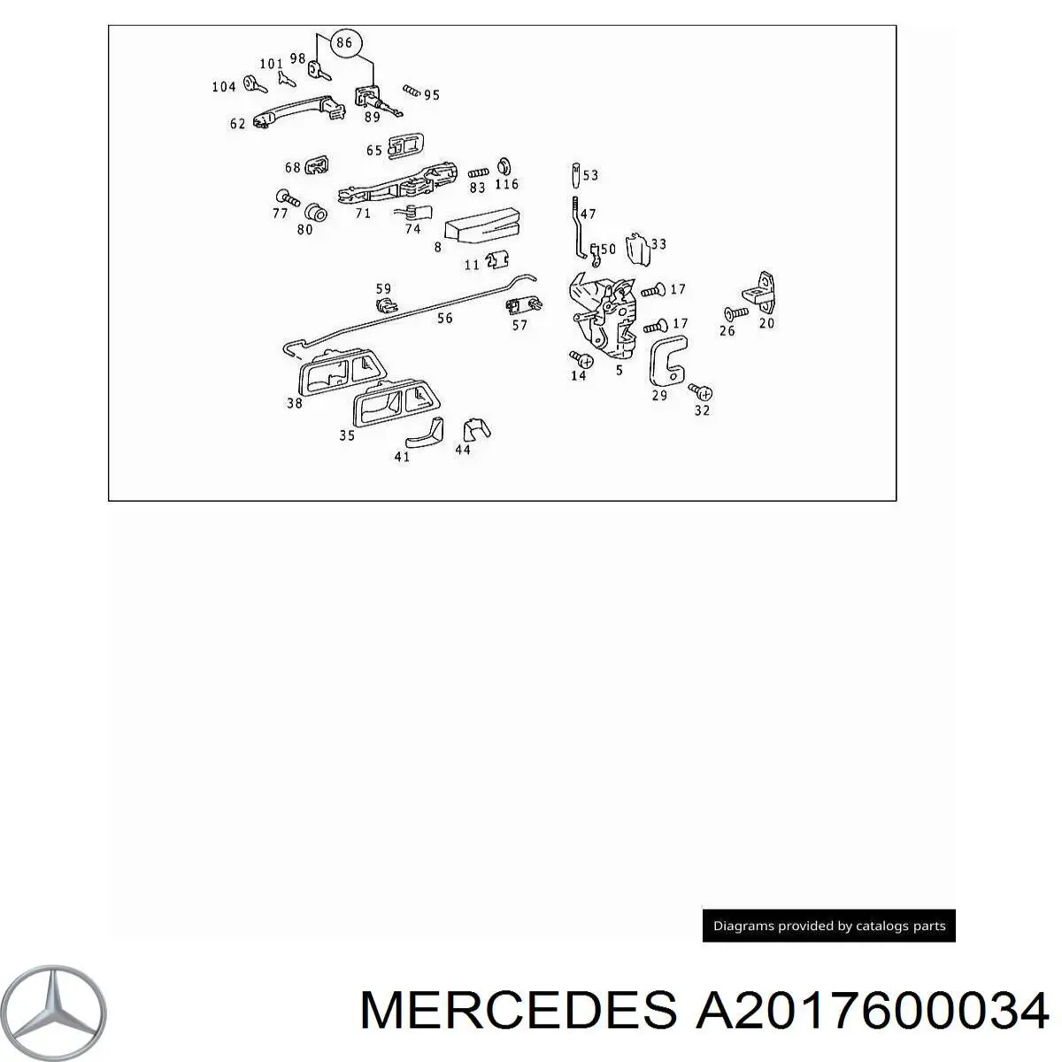 A2017600034 Mercedes Soporte de manija exterior de puertas izquierdas