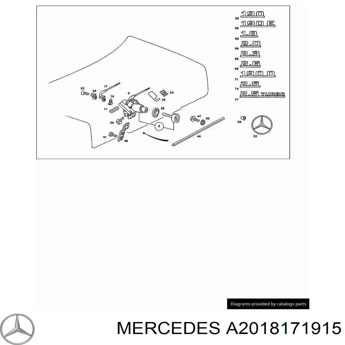 A2018171915 Mercedes Logotipo de tapa de maletero