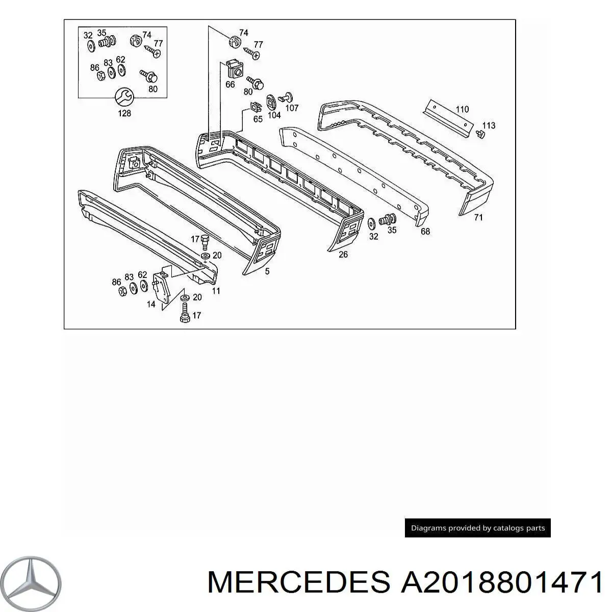 2018801471 Mercedes parachoques trasero